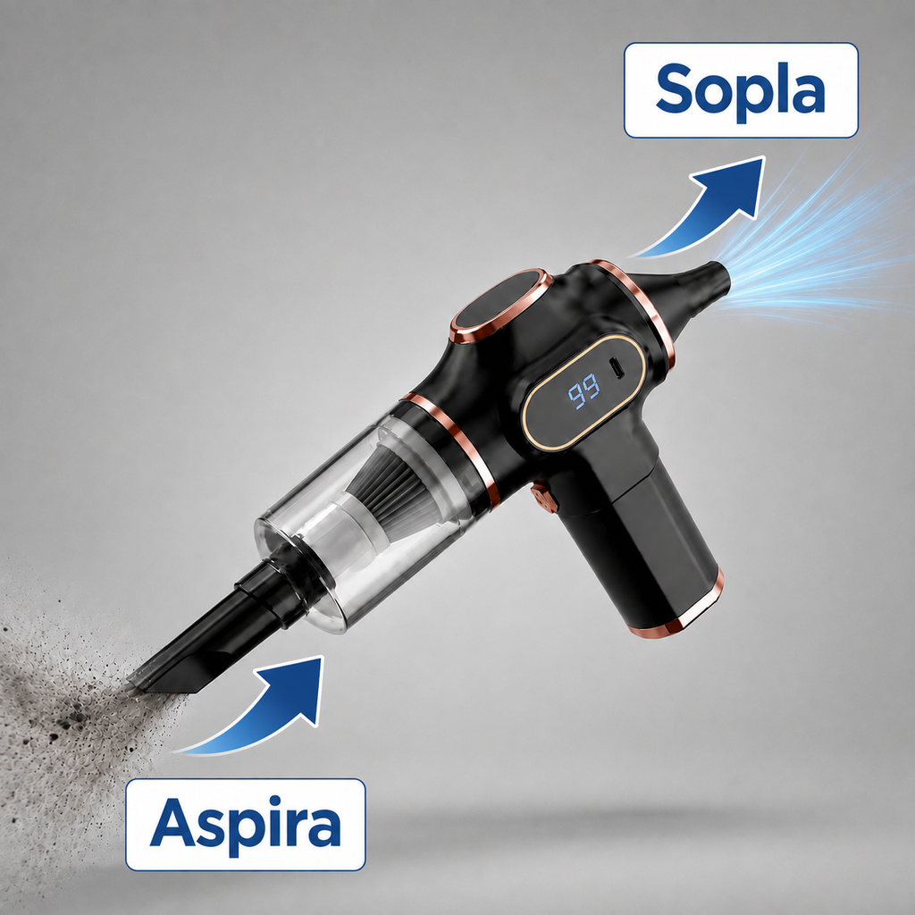 Aspirador de Coche 2 en 1 – Aspira y Sopla