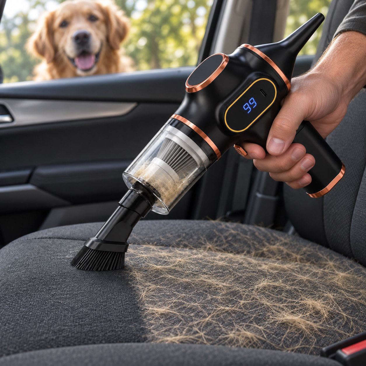 Aspirador de Coche 2 en 1 para Niños y Perros – Aspira y Sopla