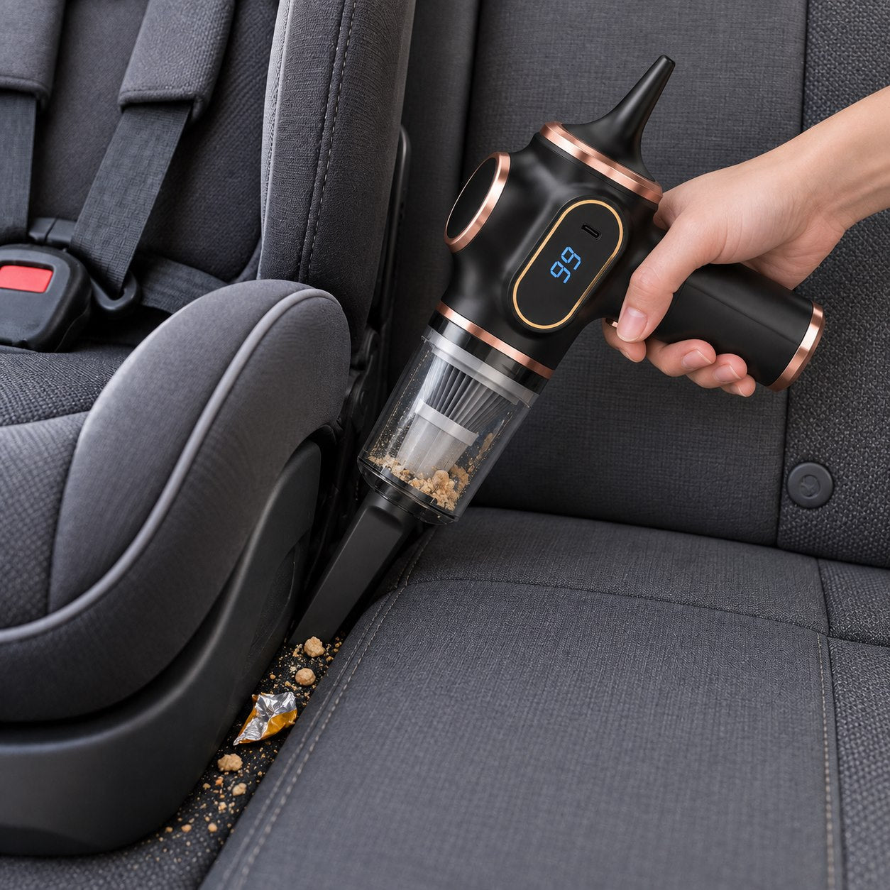 Aspirador de Coche 2 en 1 para Niños y Perros – Aspira y Sopla